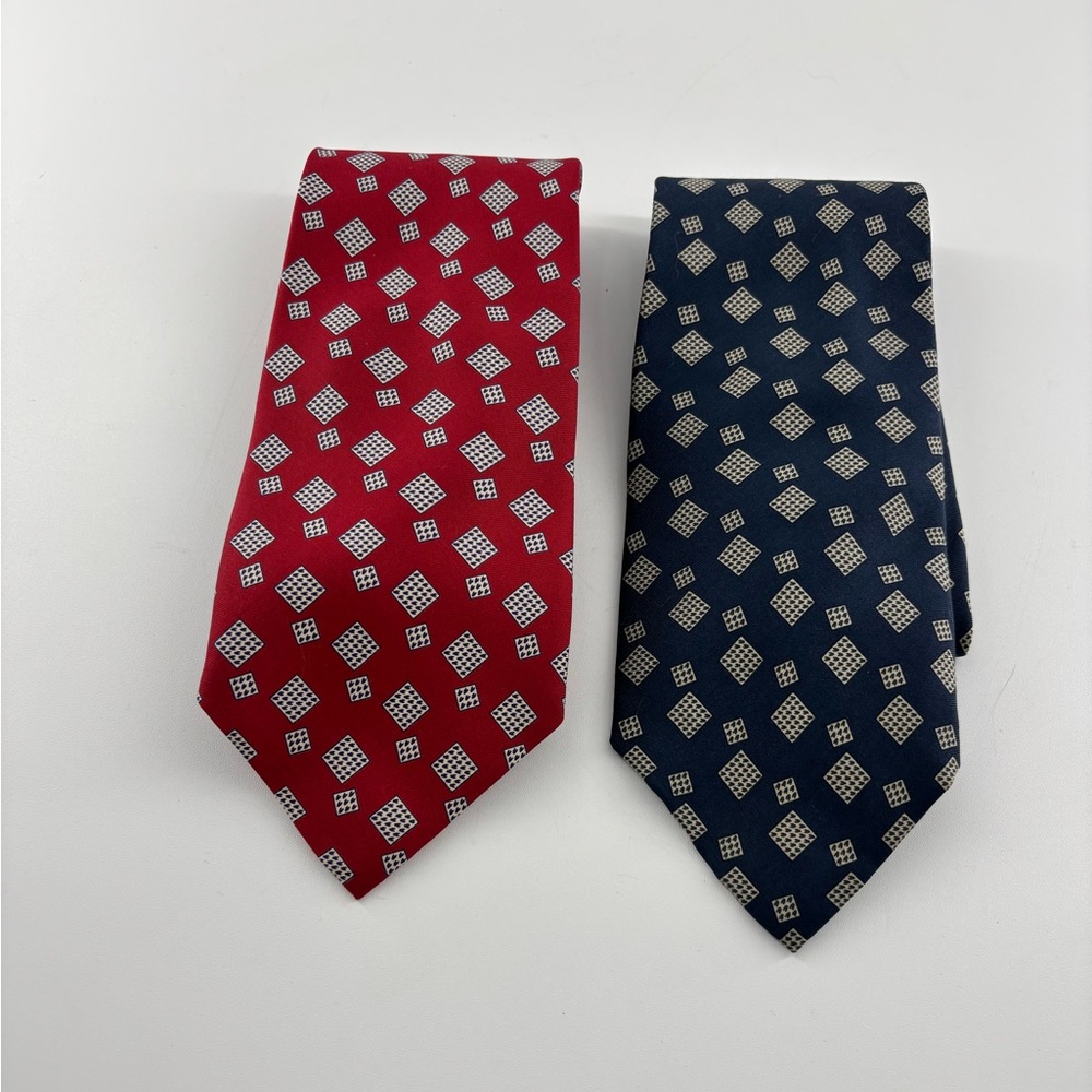Lot Of 2 Vintage Abercrombie & Fitch Men’s Classic Length Ties Geometric Print